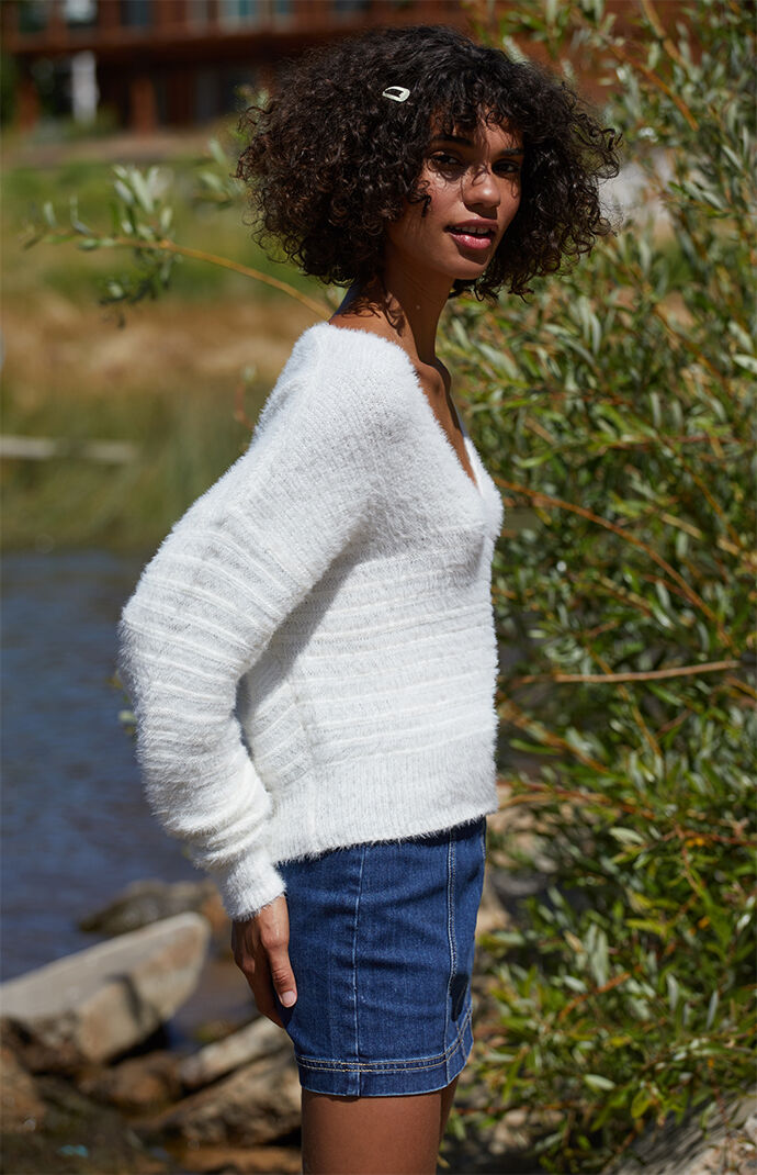 Fuzzy Horizontal Dolman Sweater