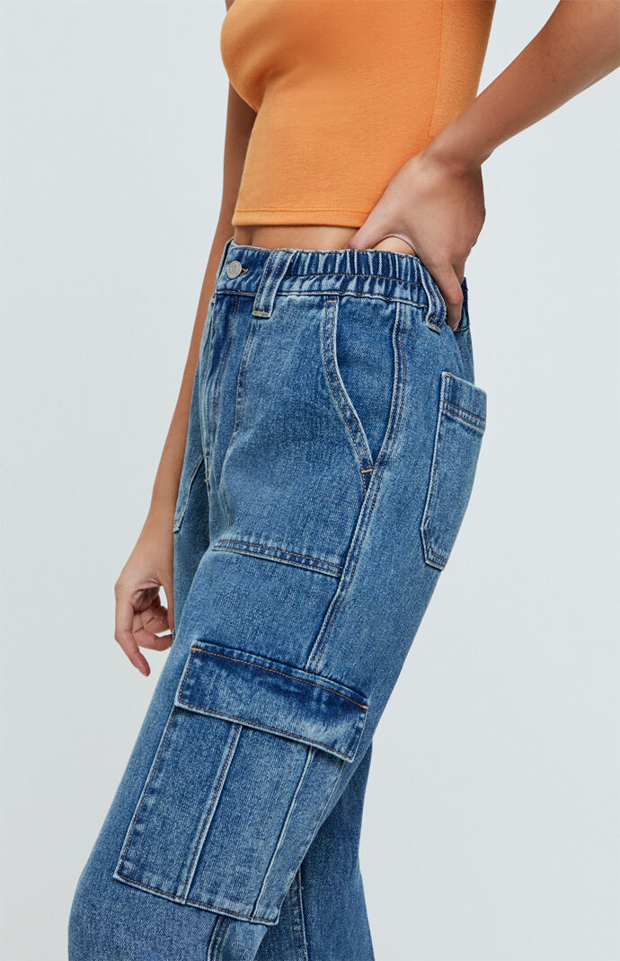 Pacsun Backflip Blue Cargo Pants Pacsun Pacsun medium distressed high waisted straight leg jeans. pacsun