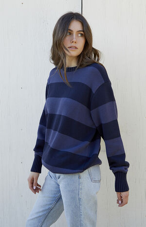 Dark Gray Striped Brianna Sweater image number 2