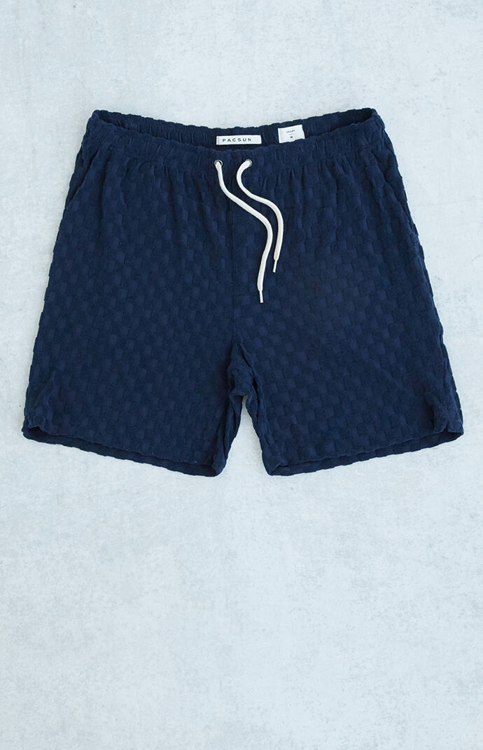 Velour Checkered Volley Shorts