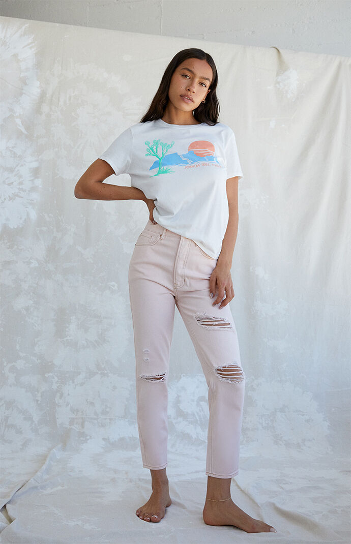 Pink Ultra High Waisted Slim Fit Jeans