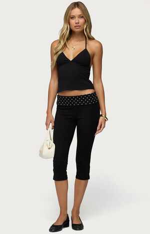 Genni Polka Dot Foldover Capri Pants image number 5