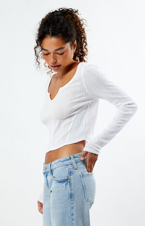 Hana Pointelle Long Sleeve Top image number 3