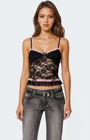 Ellen Sheer Lace Bra Top image number 1