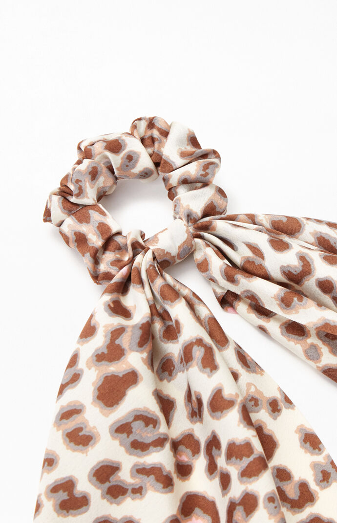 Leopard Flowy Satin Scrunchie