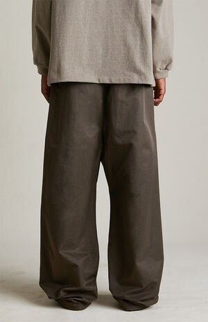 Brown Textured Nylon Utility Pants image number 6