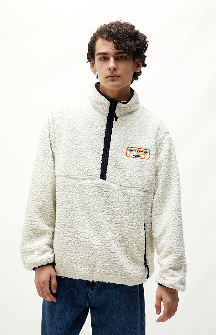 half zip sherpa jacket