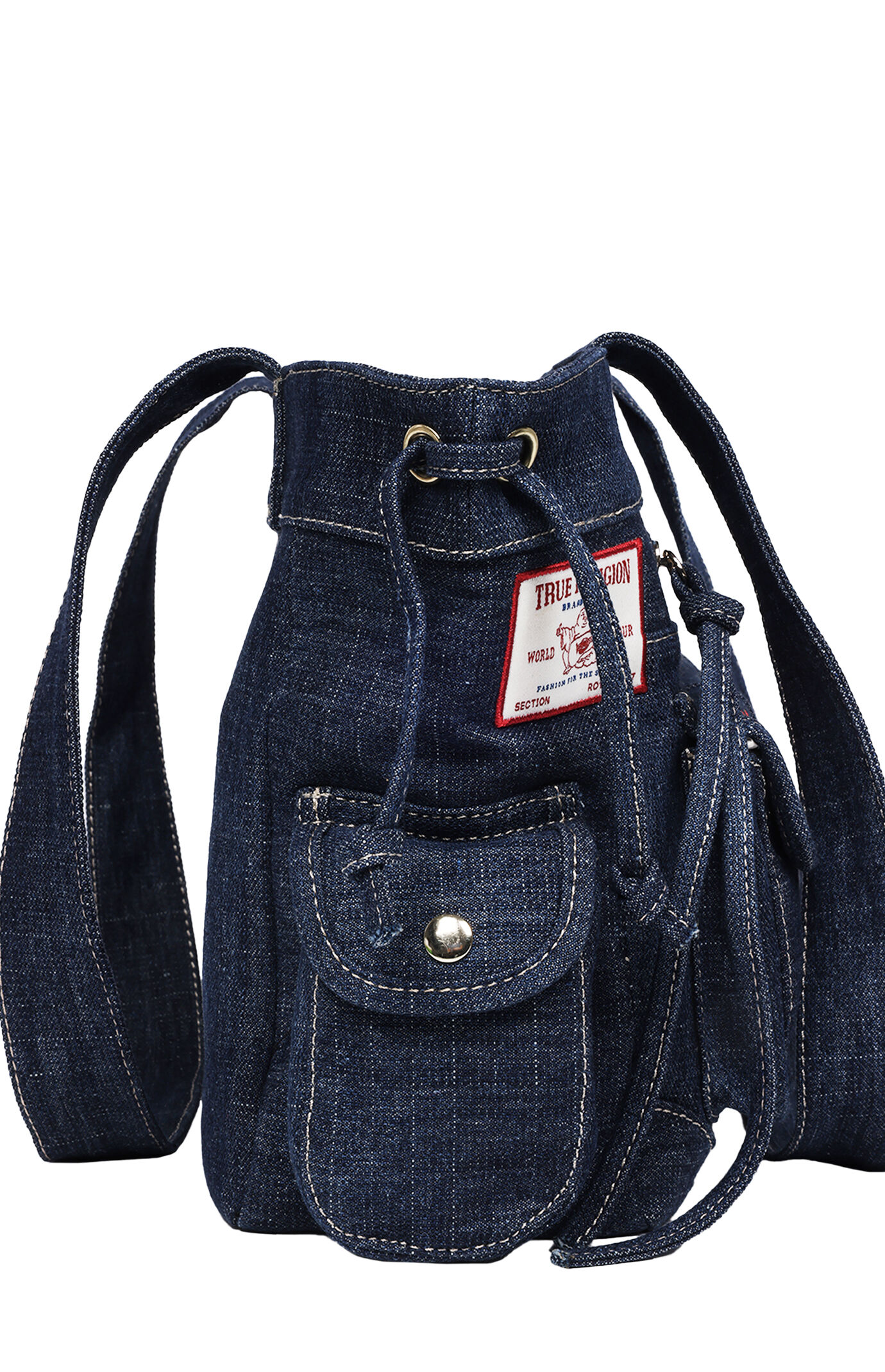 True Religion Dark Denim Multi Patch Tote Bag