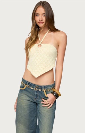 Alana Floral Handkerchief Halter Top image number 2