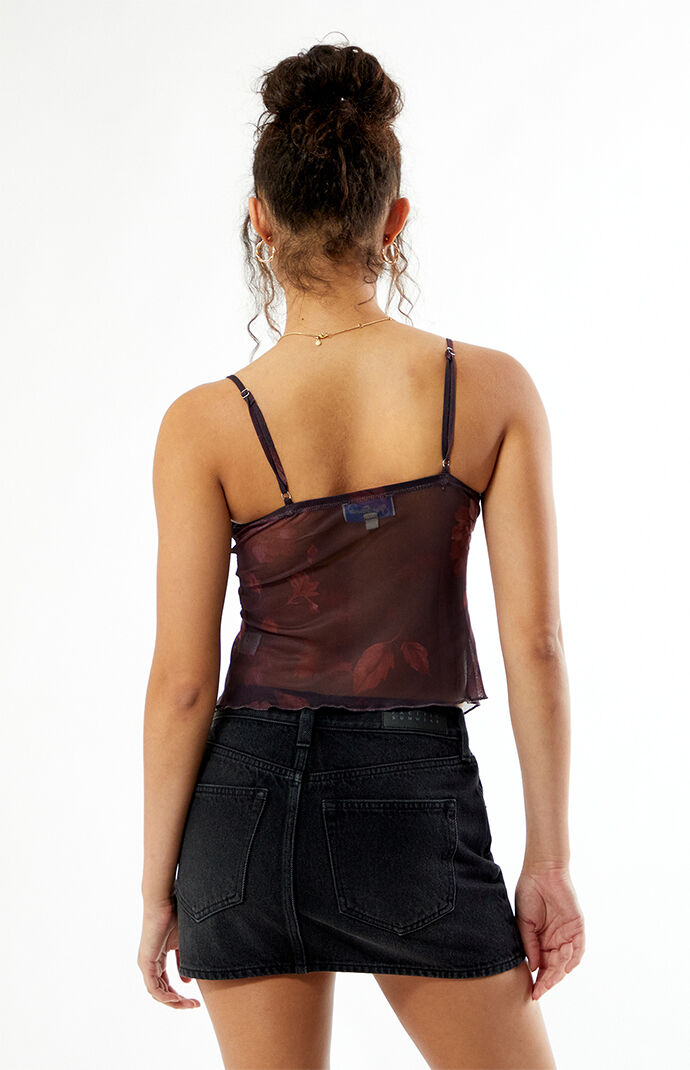 Your Favorite Lola Floral Mesh Asymmetrical Tank Top | PacSun