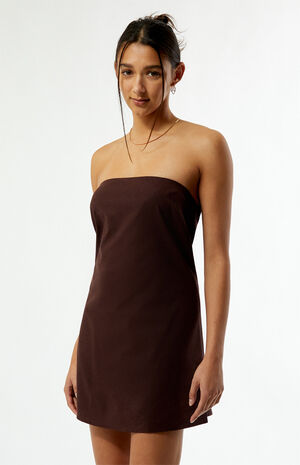 Strapless Everyday Linen Mini Dress image number 3