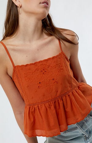 Embroidered Babydoll Cami Top image number 2