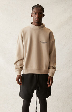 Essentials Fear Of God Tan Mock Neck Sweatshirt