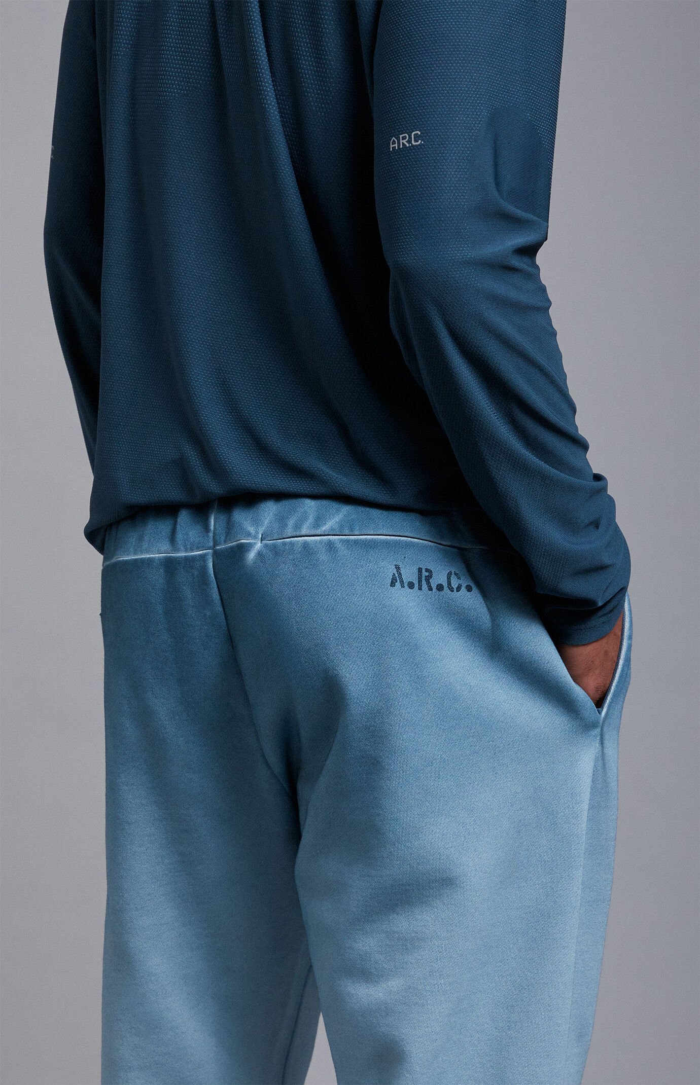 A.R.C. Blue Heavyweight Fleece Baggy Sweatpants
