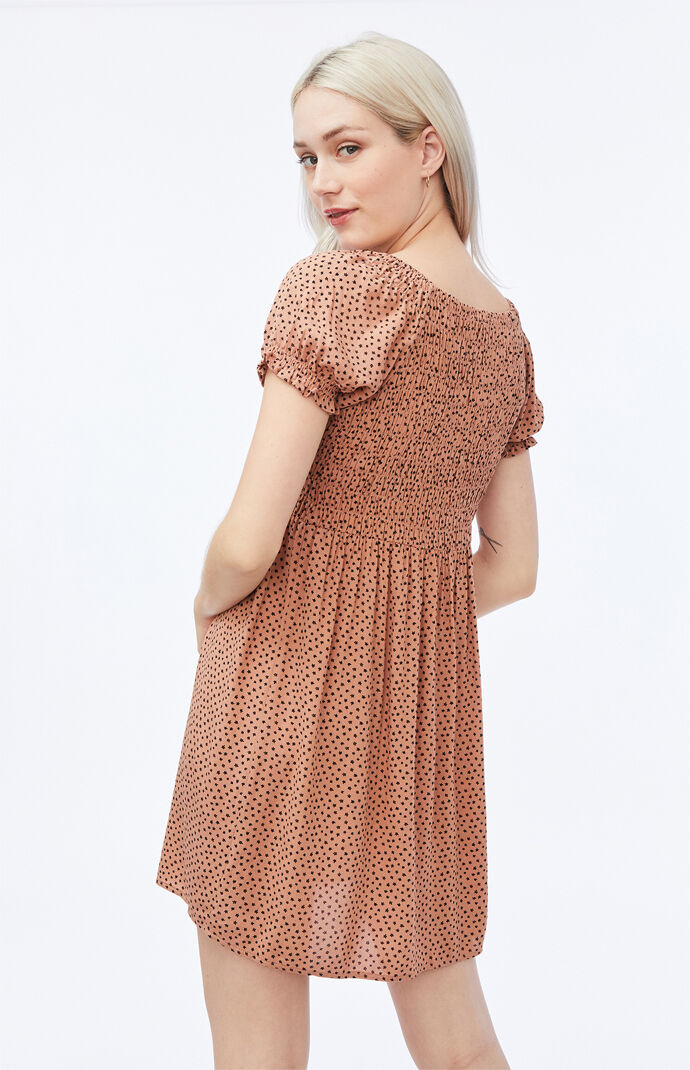 V-Neck Smocked Babydoll Dress