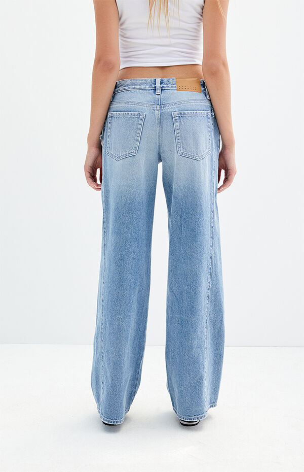 Pacsun Casey Low Rise Baggy Jeans Tie Side Medium Indigo