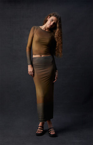 x PacSun Sunset Sky Mesh Long Sleeve Top image number 2