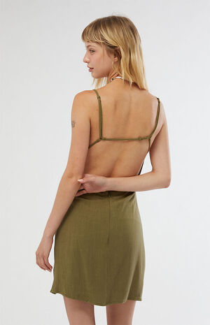 Skinny Strap Linen Mini Dress image number 4