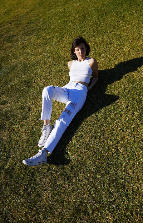 pacsun white striped jeans