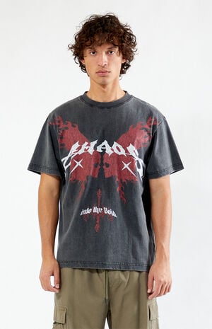 Chaos Wings Vintage Oversized T-Shirt image number 1