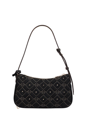 Studded Black Denim Shoulder Bag image number 4
