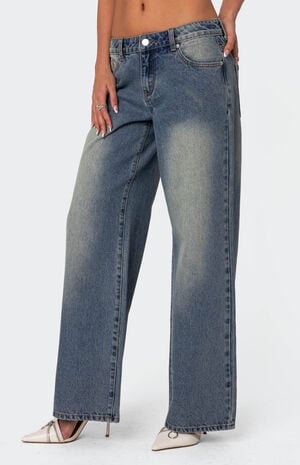 Magda Low Rise Acid Wash Jeans image number 3