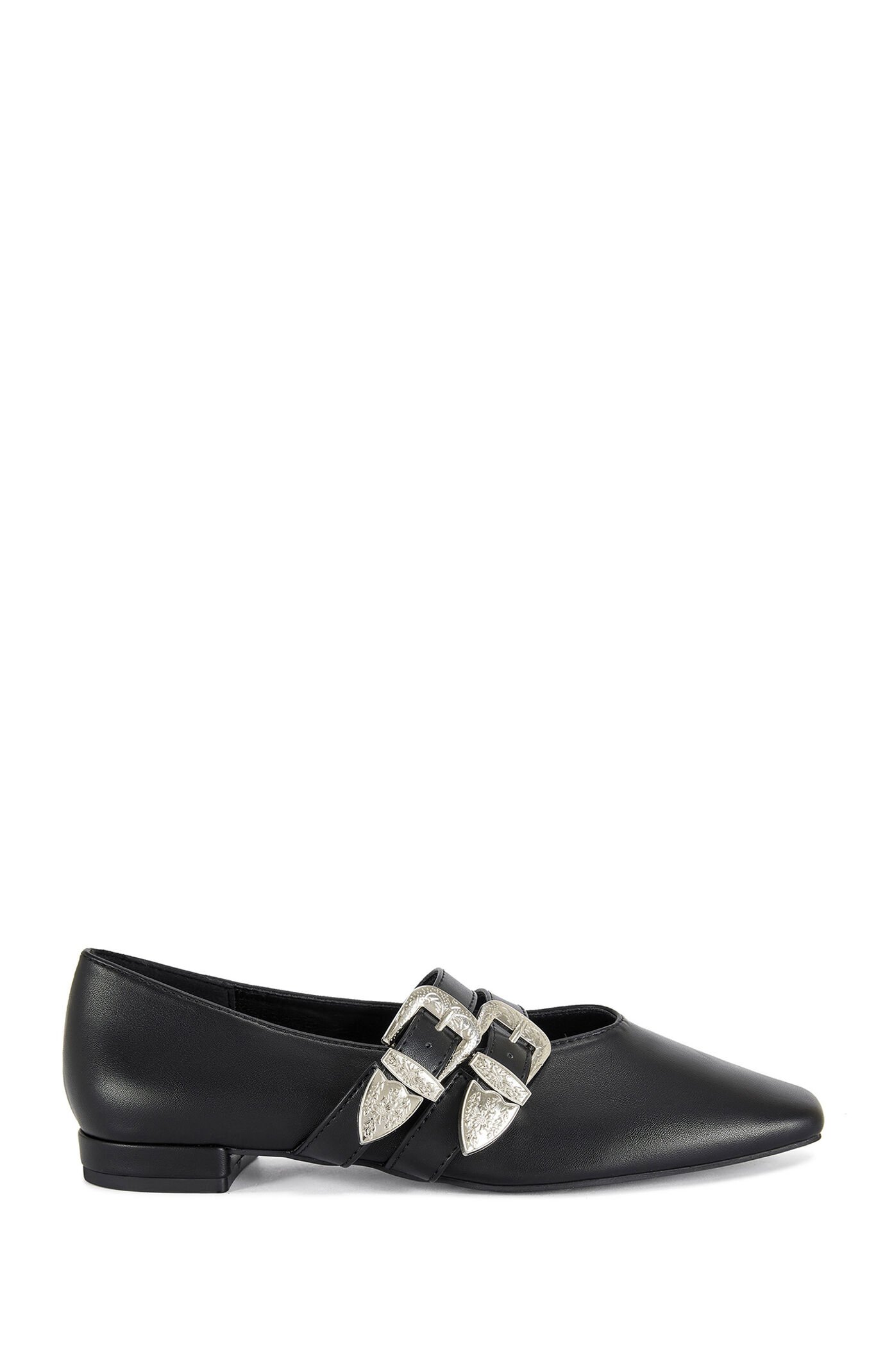 AZALEA WANG Women's Marius Black Western Ballet Flats