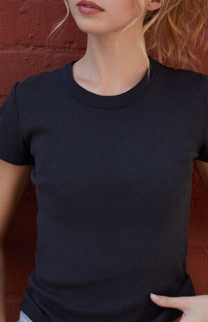 Black Ashley Basic T-Shirt image number 2
