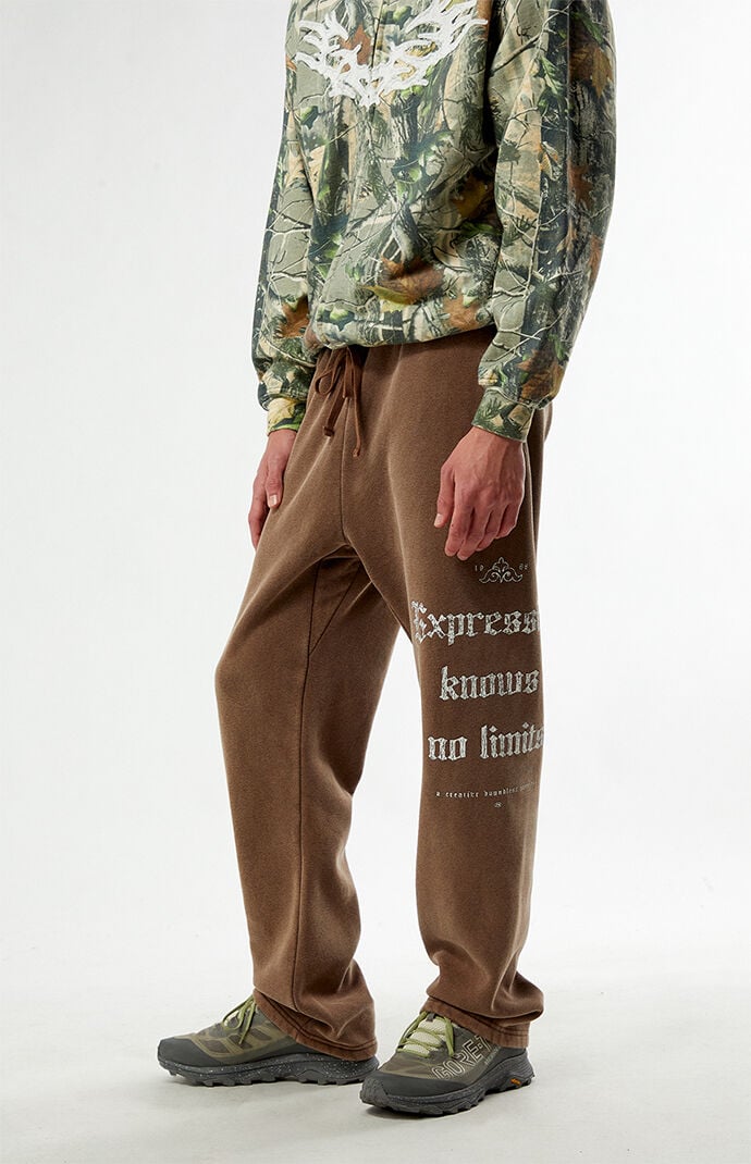 Pacsun Brown Expressions Baggy Sweatpants