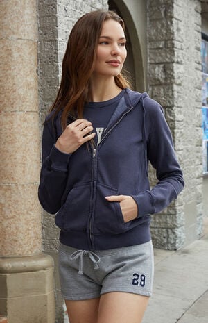 Blue Zip Up Hoodie image number 1