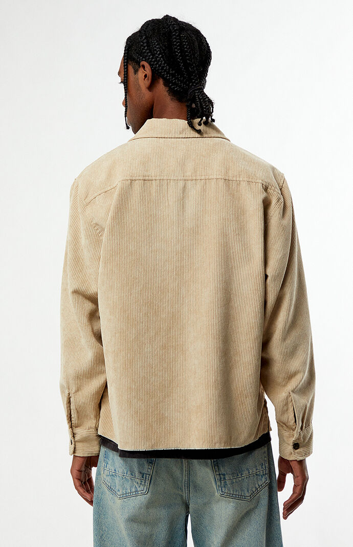 Pacsun Enzo Khaki Corduroy Long Sleeve Shirt