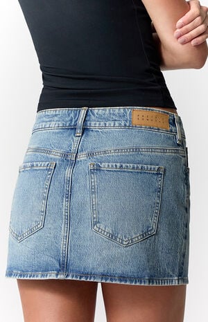 Bella Stretch Medium Indigo Mid Rise Jean Mini Skirt image number 5
