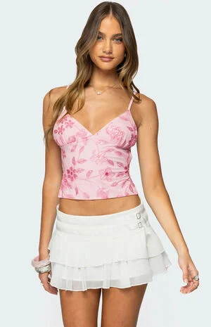 Pia Sequin Floral Backless Top image number 1