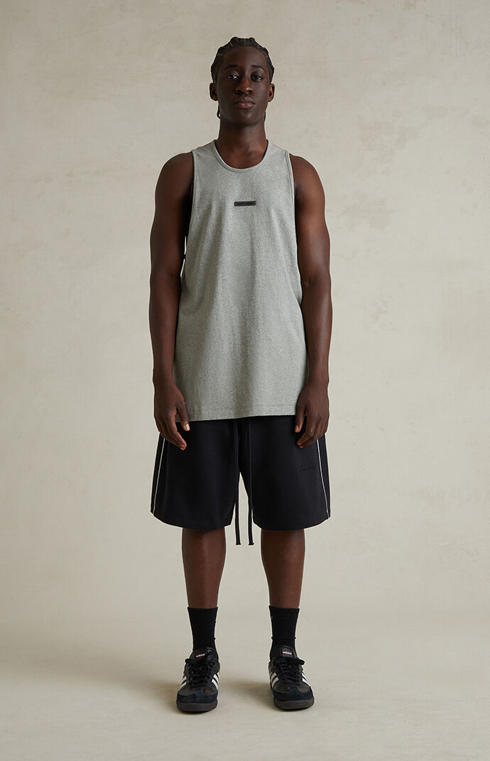 【S】fear of god 5th collection tank top Fear of God Essentials Black Heavy Tank Top | PacSun