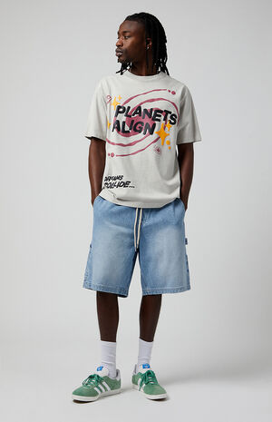 Medium Indigo Baggy Carpenter Denim Shorts image number 2