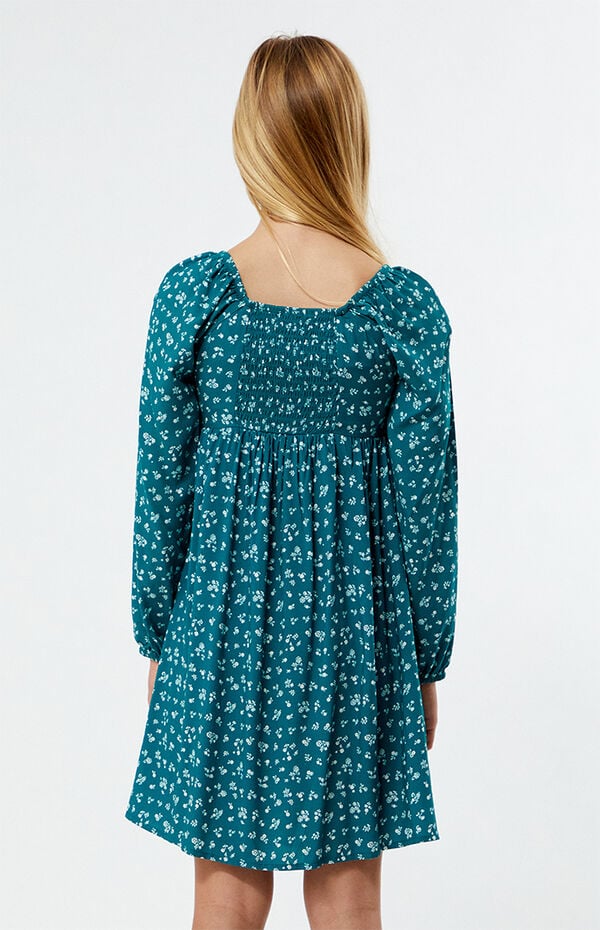 Pacsun Kids Green Ditsy Long Sleeve Mini Dress | Pacsun Pacsun Kids Green Ditsy Long Sleeve Mini Dress | Pacsun