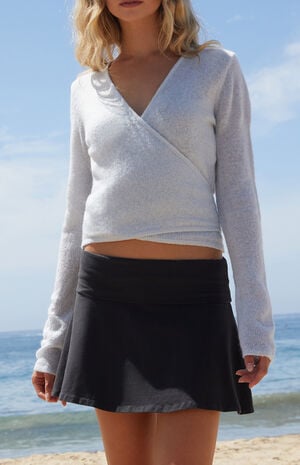 Light Blue Wrap Sweater image number 1