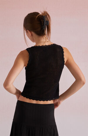 Lisette Tie Front Crochet Tank Top image number 3