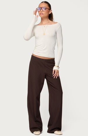 Kerie Pinstripe Low Rise Wide Leg Trousers image number 5