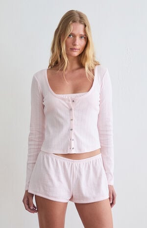 Pointelle Pajama Cardigan image number 2