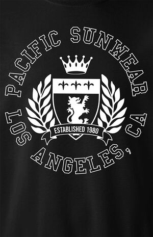 Pacific Sunwear Black Shield Circle LA Crew Neck Sweatshirt image number 2