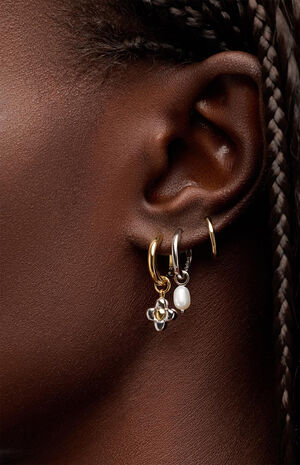 Liora Flower Hoop Earrings image number 2