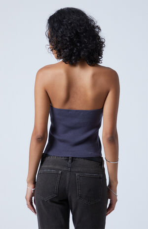 Euna Lace Front Sweater Halter Top image number 5