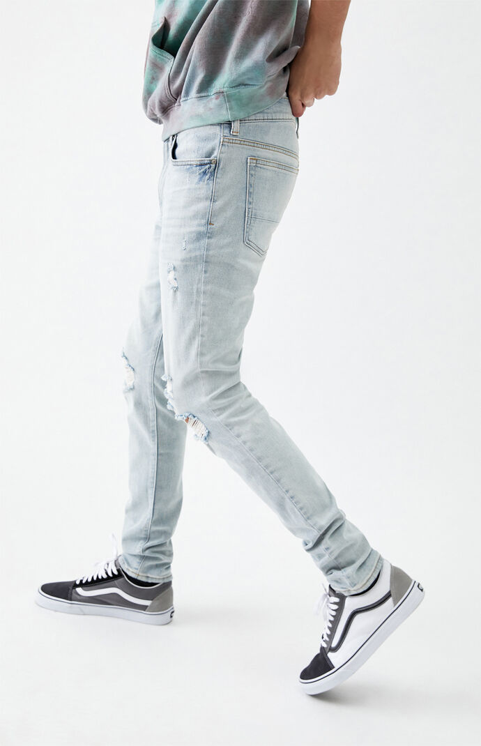 Light Ripped Stacked Skinny Jeans