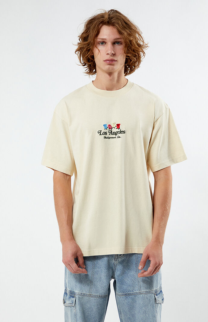 【U LAN】Flower Pigment Oversized Fit Short Sleeve Flower Patch Pigment Short Sleeve T-shirt - ULAN | 60