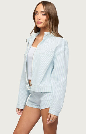 Myah Pinstripe Moto Jacket image number 2