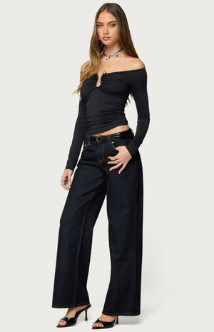 Halle Curved U Off Shoulder Top image number 4