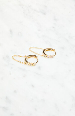 Mini Drop Hoop Earrings image number 2