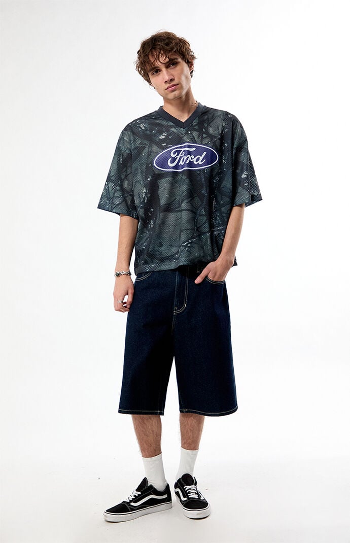 FORD Emblem Logo Tree Camo Mesh Short Sleeve Jersey
