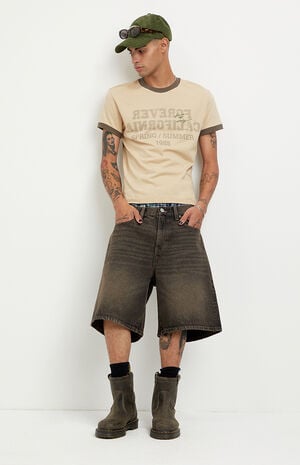 Parker Baggy Jean Shorts Brown image number 1